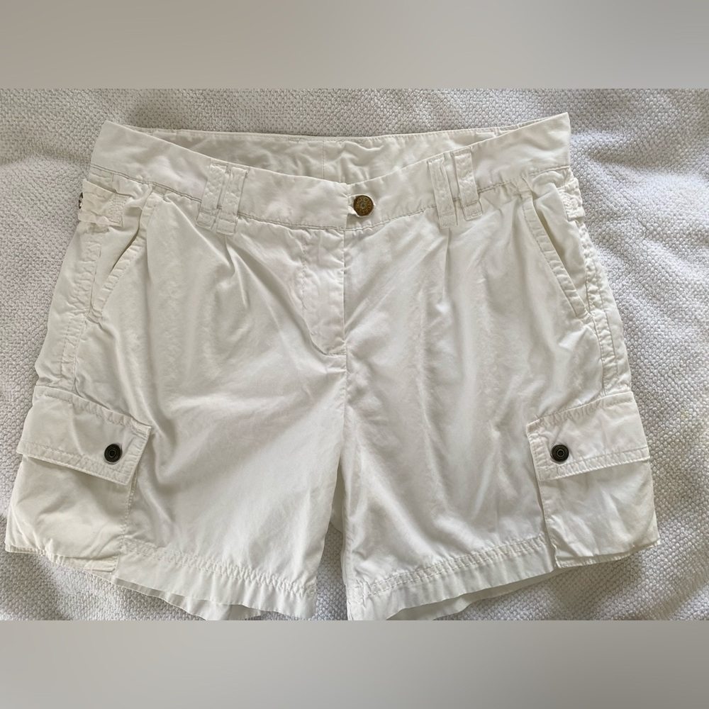 Women’s J Crew City Fit Classic Twill White Cargo Chino Shorts